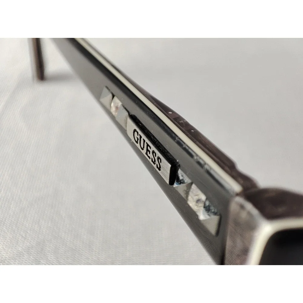 Guess Eyeglass Frames Women Black Gray Crystal Rhinestone Soft Rectangle Cat Eye